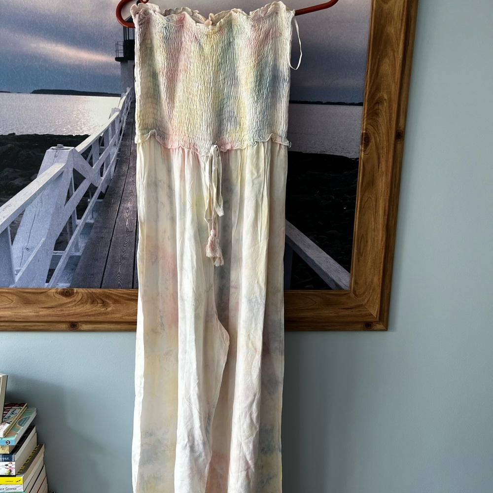 NWT strapless, sheared, bodice, jumpsuit, kiwi, and punch brand